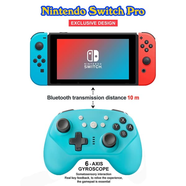 Game Controller Bluetooth Gamepad til Switch Pro Controller Wirel