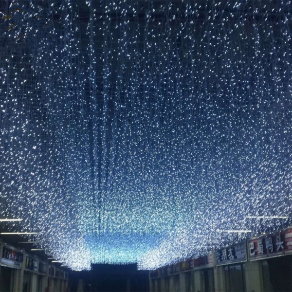 Blå 5 * 0,8 meter - stikversion + hale stik, LED farve lys,