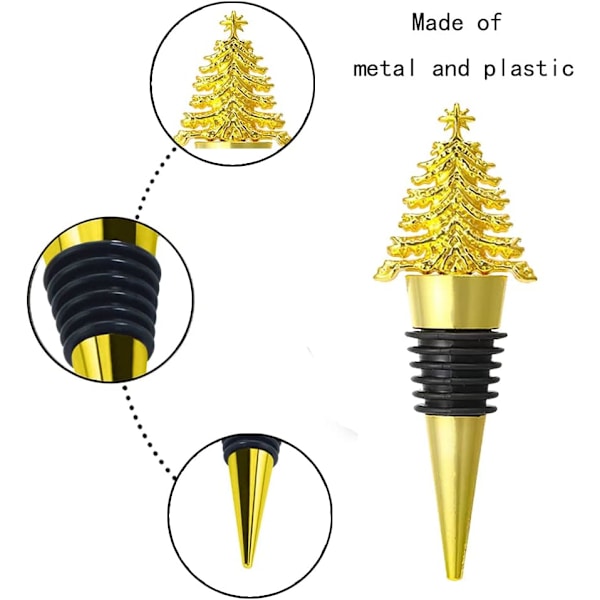 Vinflaskestopper, metallflaskestopper julgransform Wi