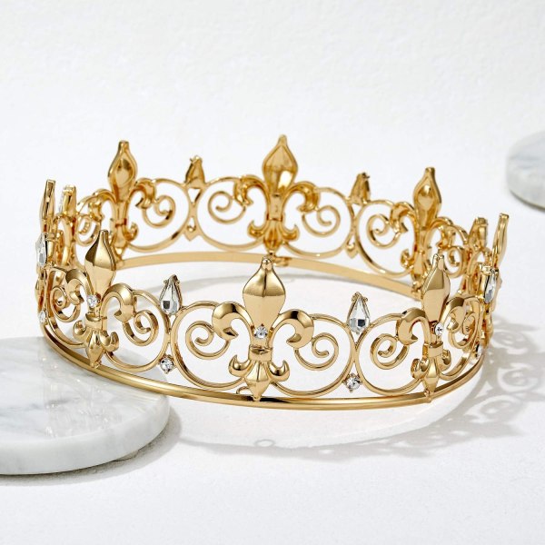 Middelalderlig kongelig krone tiara diadem konge krone hårstykke kostume A