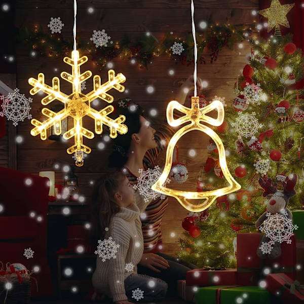 Fönsterlampor, 5 st hängande julgransfönsterlampa med sugkopp C
