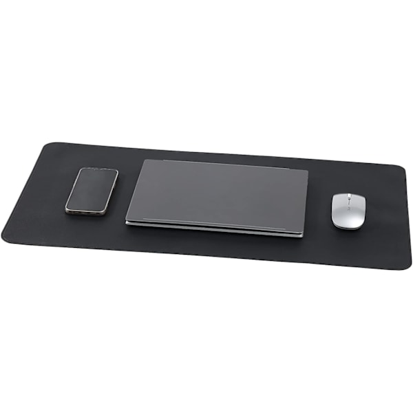Vandtæt læder skrivebordsplade 1 stk 80x40 cm - Sort - Syet E