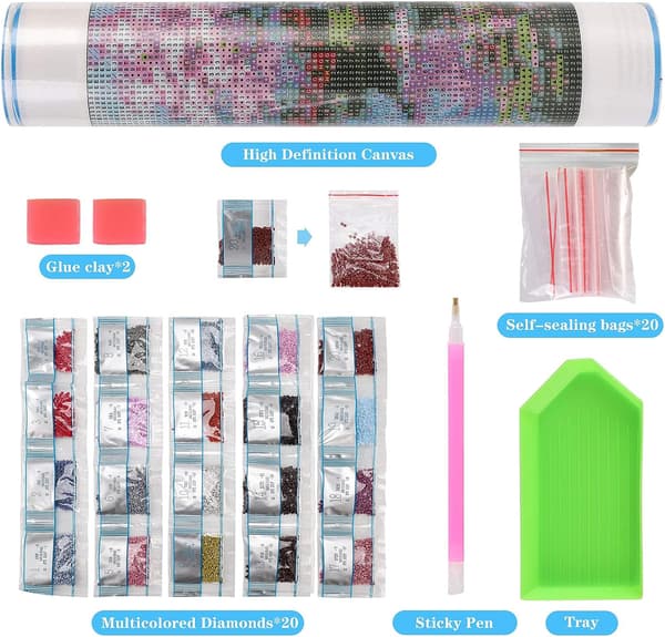 （51）DIY-timanttimaalausjoukko jouluun, 5D joulukirjonta D