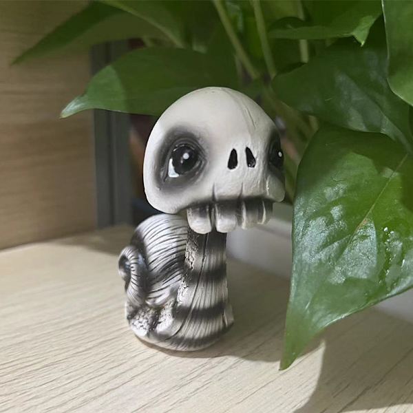 Snigelhuvud Skakande Nagel Skalle Figur Skelett Dock för Halloween