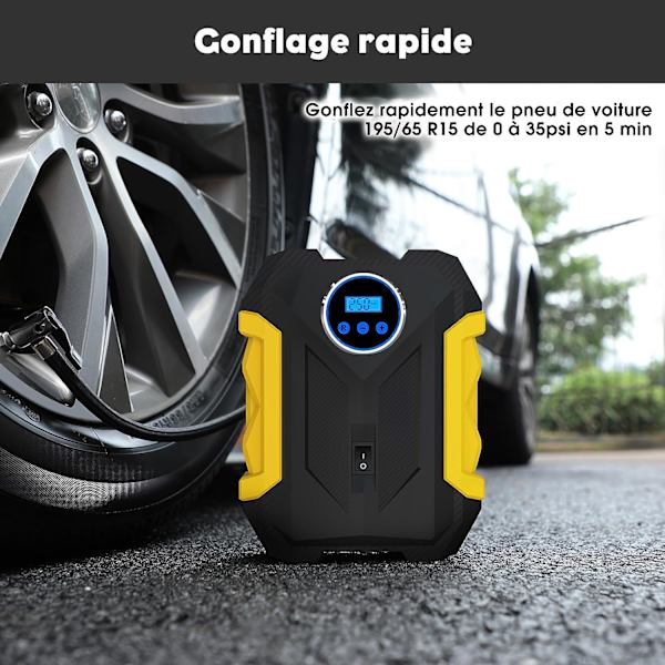 Bärbar luftkompressor för bildäck, 12V, 150PSI