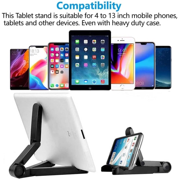 Desktop Tablet Stander, Justerbar Portable Tablet Stand Holder til