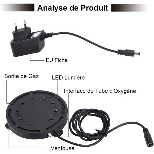 Akvarium 12 flerfarget RGB LED akvarium undervannsboble underwa