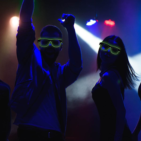 LED-briller og neonlysmaske for festdekorasjon