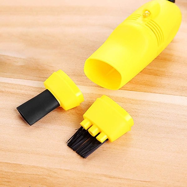 1 kpl keltainen minipölynimuri, USB näppäimistön puhdistusaine, pölynpuhdistus