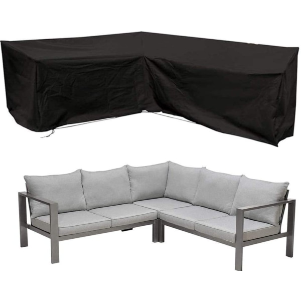 Utomhus V-formad sofföverdrag Möbler Överdrag 286*286*82cm Hörn Soffa
