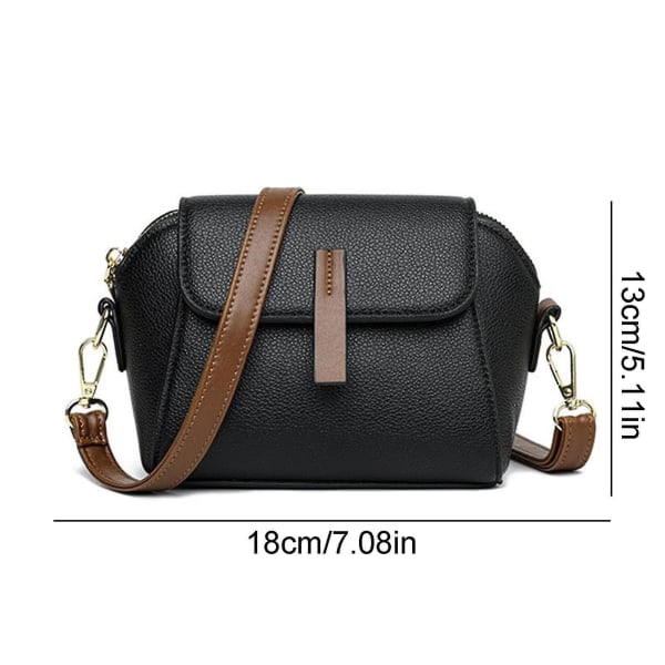 Musta pehmeä nahkainen trendikäs ja monipuolinen crossbody-laukku, olkalaukku B