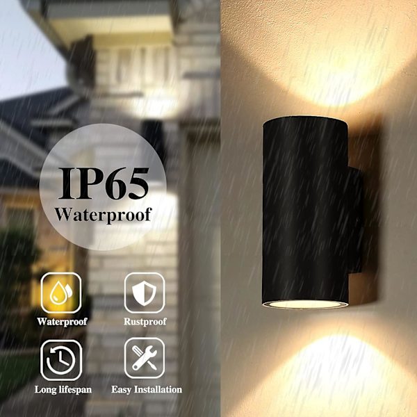 Seinän ulkoseinävalaisin 90 putkea, IP65 LED ylös ja alas seinä