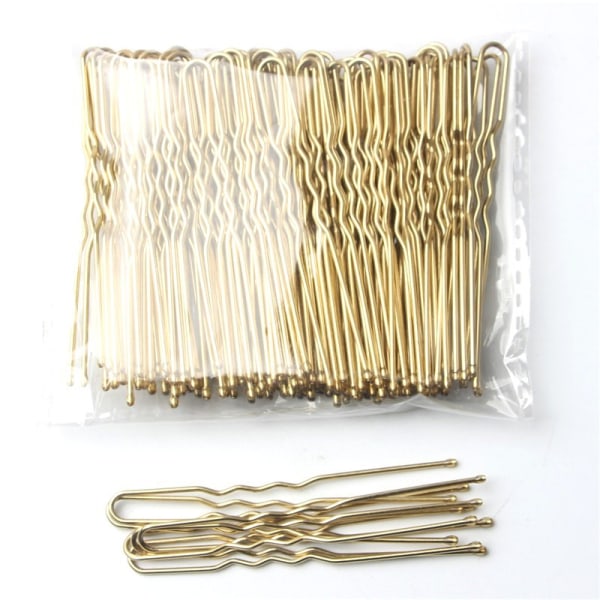 Hair Pins, 100 Pieces 6cm Gold Metal Hair Clips for Women Girls,