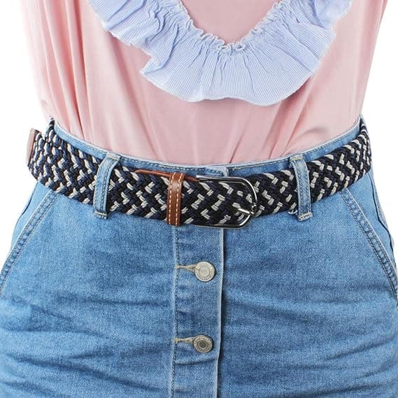 2x elastisk linning, mænds og kvinders strækbare vævede jeans,