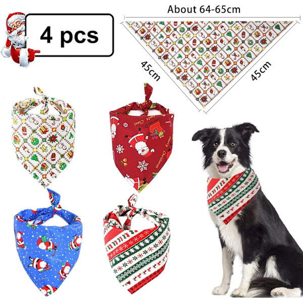 4 st julhundbandana, julhundbandanas, jultr