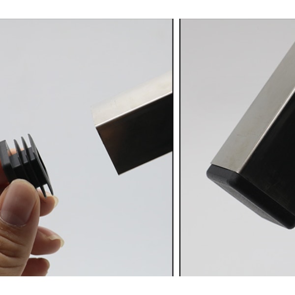 10 stk. sæt af rektangulære rørpropper, plastikpropper, rustfrit