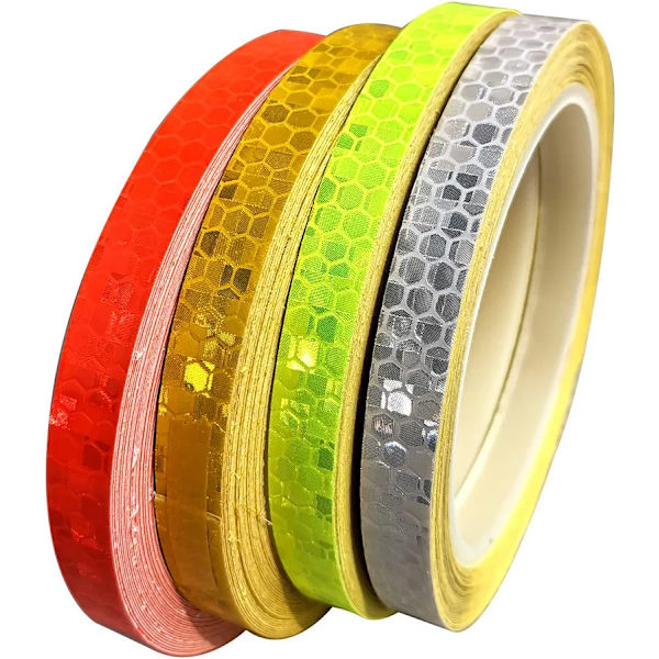 Reflekstape, 4 stk 10mm×8m Reflekstape Vanntett Tape, Re