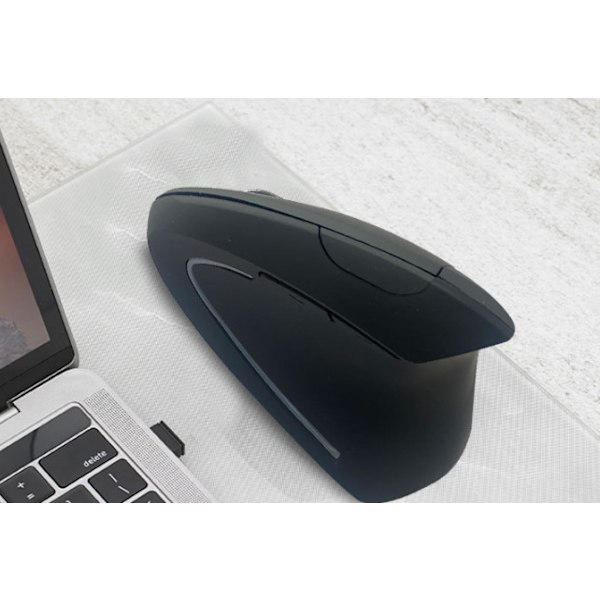 Sort, ergonomisk sort Bluetooth-batterimus, 6400 DPI lodret