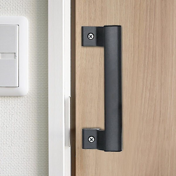 2 stk/sett Skyvedørhåndtak (Svart) Enkel installasjon Garasje Låve Mo