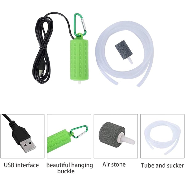 Mini bærbar akvarie USB-luftpumpe USB-iltpumpe USB-energibesparelse