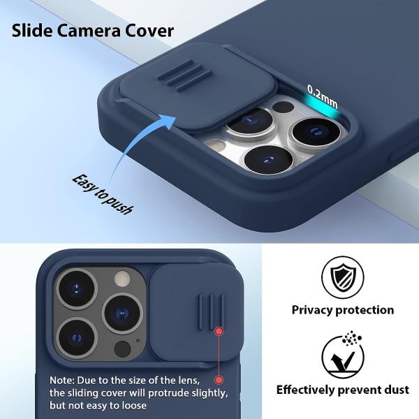Kompatibel med iPhone 13 Pro deksel med skyvekameraskjerm, CamSh