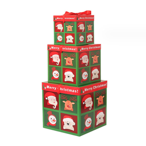 Schackmönster, julklappsask med band - presentförpackning,
