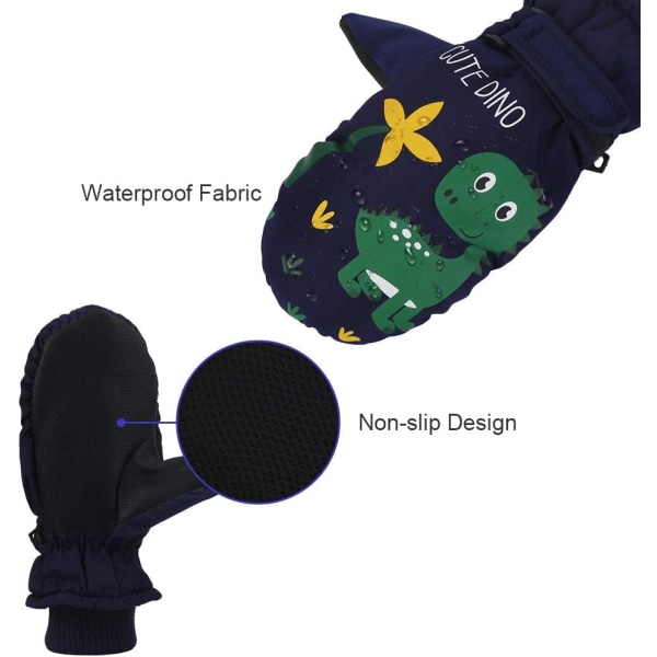 Barn Skidhandskar, Flick Skidvantar Pojkhandskar Varma Vintervantar