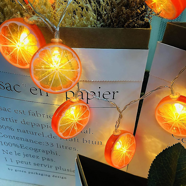 (Orange Citron Slice, 3M/20LED) Fruit Theme Citron Slice String Lig