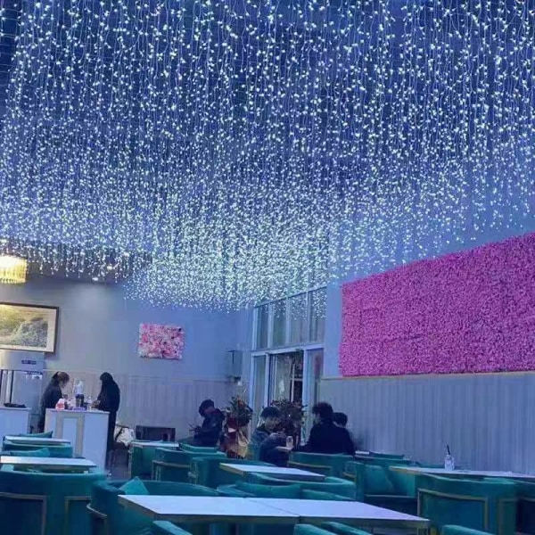 Blå 5 * 0,8 meter - stikversion + hale stik, LED farve lys,