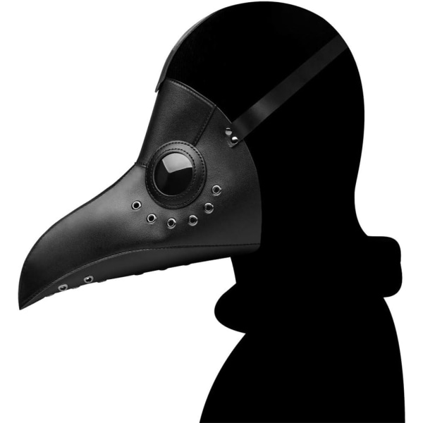 Plague Doctor Mask PU Läder Lång Näsa Fågel Näbb Steampunk Hallo