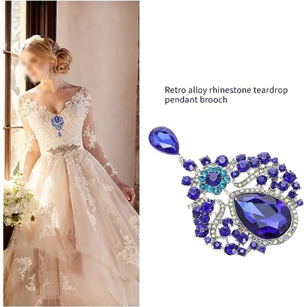 Glittrande blomma brosch i strass och legering för dekoration av W