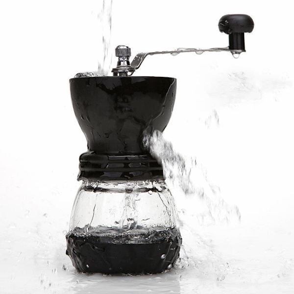 160*135*95mm Svart Kaffe Kvern + Kaffe Potte, Manuell Kaffe Kvern