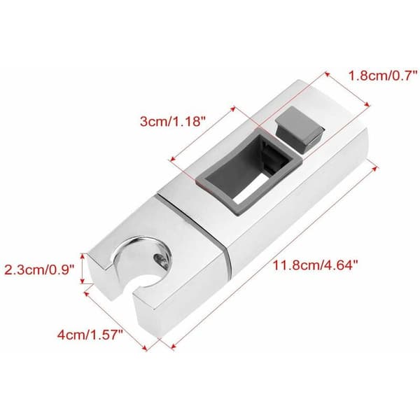 Glidande duschhuvudhållare för skena - 18 x 30 mm - rektangulär