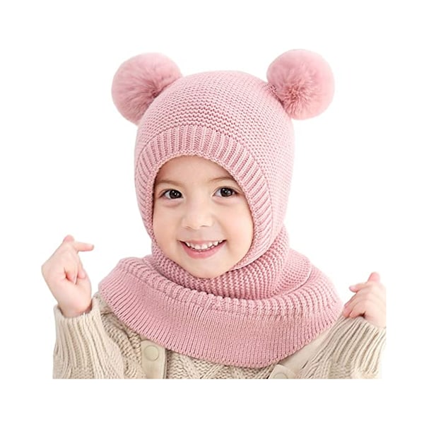 Balaclava Baby Flicka Pojke Söt Mössa Halsduk Vinter Varma Öronmuffar Kn