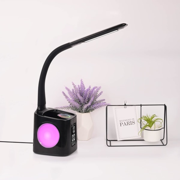 LED-skrivebordslampe, barneskrivebordslampe med RGB-fargenattlys, d