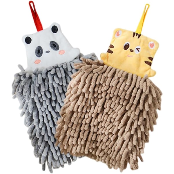 2 stk Håndkle Håndkle Chenille Håndkle Søt Dyr Panda