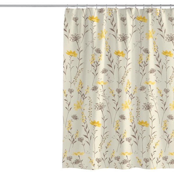 Shower Curtain 100 x 200cm Plants Flowers Thick Polyester Fabric