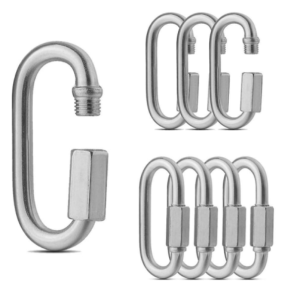 8Pcs M4 Screw Quick Link, 304 Stainless Steel Carabiner Chain Con