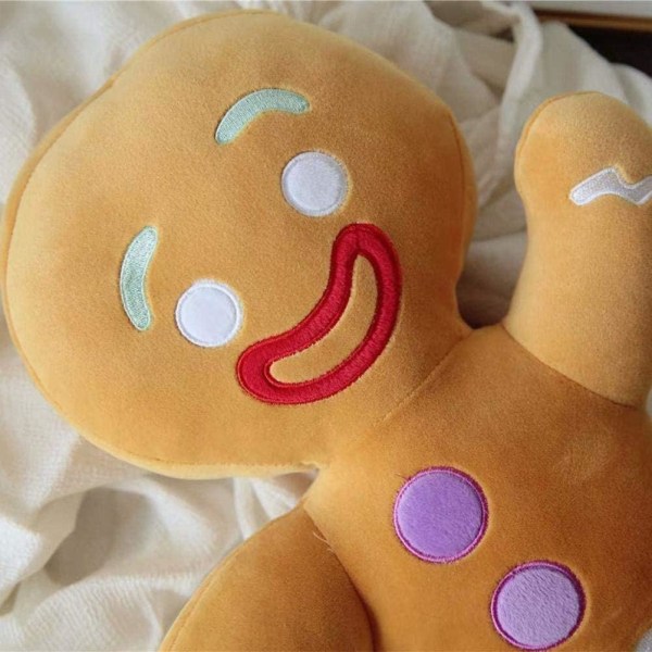 Julekake Gingerbread Man plysjleketøy søt dukke plysjdekorasjoner H