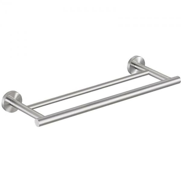 Veggmontert håndkleholder Dobbel baderomshåndklekrok 40cm Børstet S
