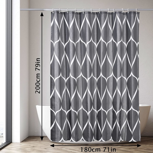 180x200CM, (gradient og smart) enkel polyester vandtæt bruseforhæng
