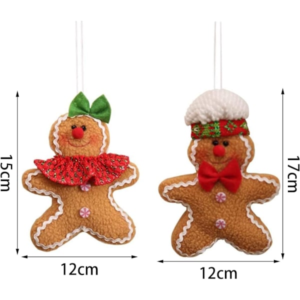 2 st mini pepparkaksgubbe prydnader, pepparkaksgubbe jul prydnad