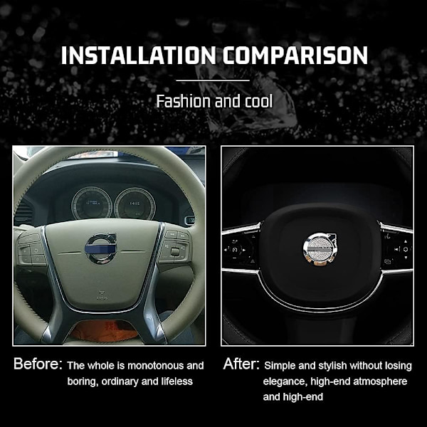 Ohjauspyörän logon suojus, yhteensopiva Volvo S60 S90 V60 V40 X