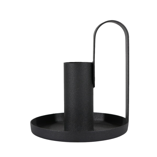 2 stk lysestaker, retro jern lysestaker svart lysestake