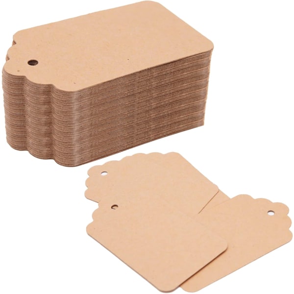Kaki Tag Pack med 100 Favor Boxes 3 x 5 cm, Brun – Premium Qualit