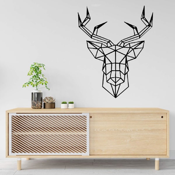 Hjort Nordisk Stil Väggdekaler. Geometriska Minimalistiska Linjer Hjort