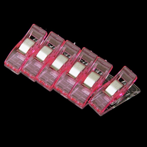 Sæt med 50 stk. clips plastik clips til indbinding af syhåndværk Pink a