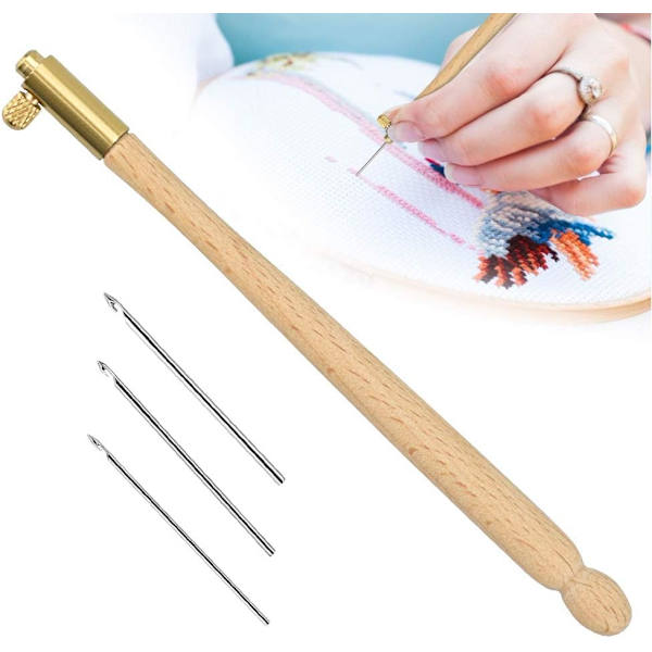 Hvid broderinål med 3 nåle 1mm/1mm/1,2mm broderi Bea