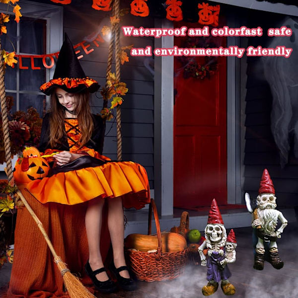 2 kappaletta hartsi Halloween-kallon tonttukoriste Halloween-kallon tonttu