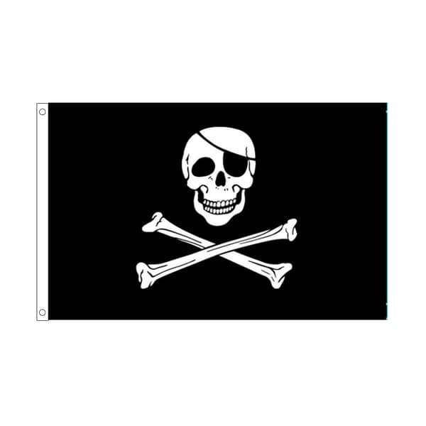 60*90cm Skinhead-silmälappu, ulkoilmamerirosvolippu Halloween-merirosvo F